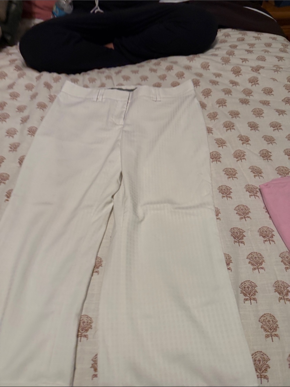White Wide-Leg crop Dress Pants